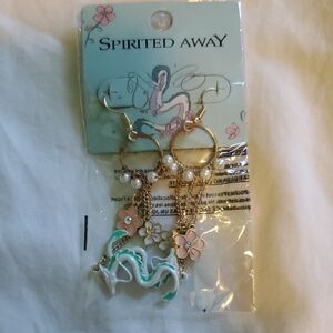 Studio Ghibli Spirited Away Sakura Pearl Chain Earrings